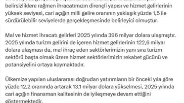 Cari Açık 2025'te 25,2 Milyar Dolar