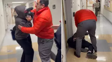 Profesöre bak sen! Belgesel çeken gazeteciyi böyle darbetti