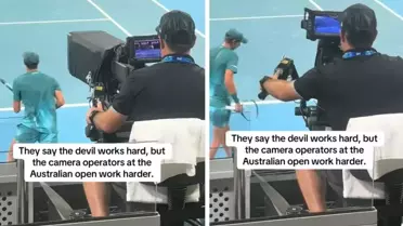 Tenis maçındaki kameramanı gören herkes aynı yorumu yapıyor