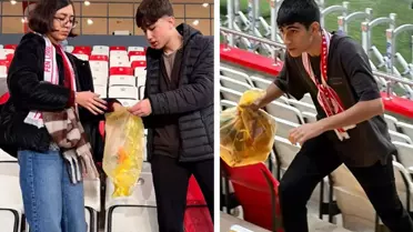 Antalya'da 80 öğrenci Samsunspor maçının ardından tribünü temizledi