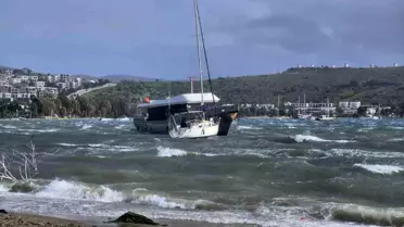 Bodrum'u kuvvetli fırtına vurdu