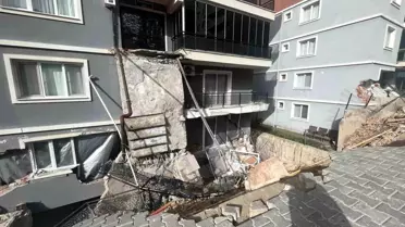 Menemen'de istinat duvarı çöken bölgede çalışmalar ikinci gününde