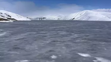 Dilimli Baraj Gölü Buz Tutdu