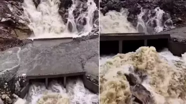 Dağ patladı içinden şelale çıktı