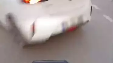 Bursa'da Motosiklet Kazası Kask Kamerasında