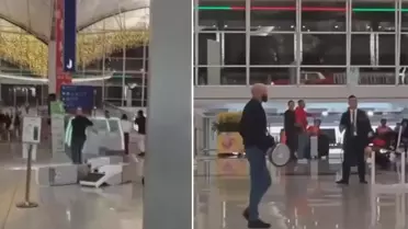 Öfkeli turist havalimanını savaş alanına çevirdi