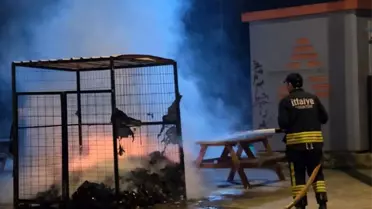 Tekirdağ'da Geri Dönüşüm Konteynerinde Yangın