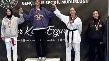 Oltulu taekwondocular Erzurum'dan madalyayla döndü