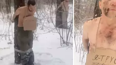 Rus komutan, kendi askerlerini dondurucu soğukta ağaçlara bağladı