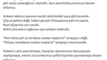 Mansur Yavaş: Şeffaflık ve Halk Desteği Önemli