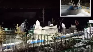 Erzurum'da mezarlıkta poşete sarılı cenin bulundu