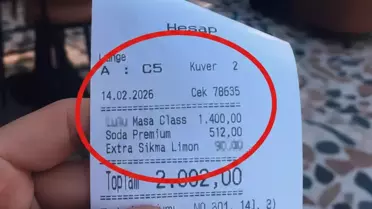 İstanbul'da ''Pes'' dedirten hesap pusulası, ekstra limon suyu için için 90 TL istendi