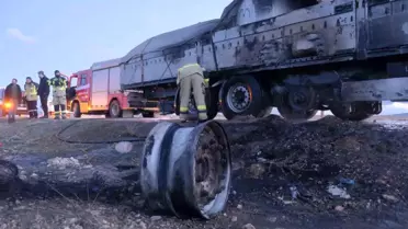 Dorsede çıkan yangın tırı sarmadan söndürüldü