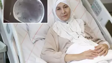 Midesinde sertlik fark etti, hastanede karnından iki bebek büyüklüğünde tümör çıkarıldı