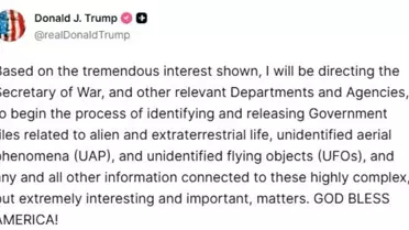 Trump'tan UFO ve Dünya Dışı Yaşam Açıklaması