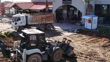 Ayvalık Deniz Hudut Kapısı önünde meydan düzenlemesi başlatıldı