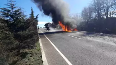 Uşak'ta Cip Yangını