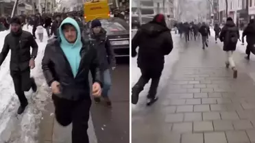 Balkondan atılanı görünce hep birlikte koşmaya başladılar