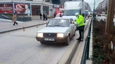 Bozüyük'te Dronlu Yaya Geçidi Uygulaması