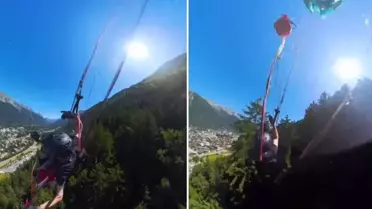 Paraşütle atlayan sporcu ağaçlara çakıldı! Kurtuldu ama ölmekten beter oldu