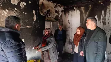 Niğde'de yangın çıkan evde inceleme yapıldı