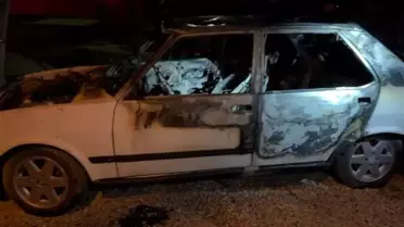 Malatya'da Park Halindeki Araç Alev Aldı