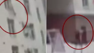 Mucize kurtuluş! 7. kattan düşen çocuğu havada yakaladı