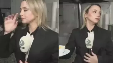 Kanal D muhabirinin zor anları! Şekilden şekile girdi