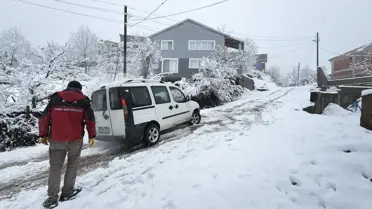 Bartın'da Kar Yağışı Görüntülendi
