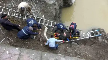 Köprüden Düşen Bisikletli Kurtarıldı