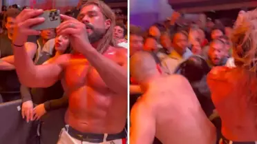 Boksör, rakibi ile fotoğraf çeken kadının yüzüne tekme attı