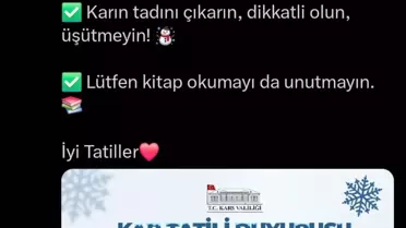 Kars'ta Okullara Kar Tatili