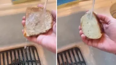 Marketten alınan ekmeği suya tuttu! Çıkan sonuç tüyler ürpertici