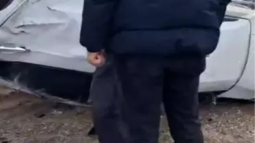 Erciş'te Takla Atan Araçta Sürücü Zarar Görmedi
