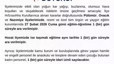 Tunceli'de Kar Nedeniyle Eğitime Ara