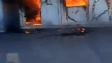 Alevlere teslim olan boş konteyner kullanılamaz hale geldi