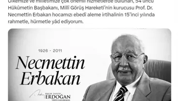 Cumhurbaşkanı Erdoğan, Erbakan'ı andı