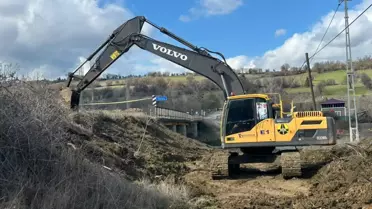 İskilip'teki Yıkılan Köprüye Geçici Çözüm