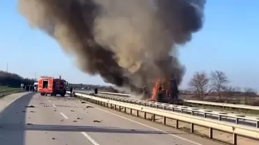 Edirne'de Domates Yüklü Tırda Yangın