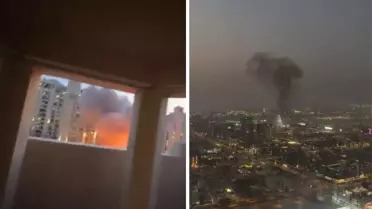 İran füzeleri Dubai'ye düştü! Korkunç anlar kameralarda