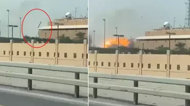 İran'ın Bahreyn'deki ABD donanma üssünü vurduğu anlar kamerada