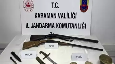 Karaman'da Uyuşturucu ve Tarihi Eser Operasyonu