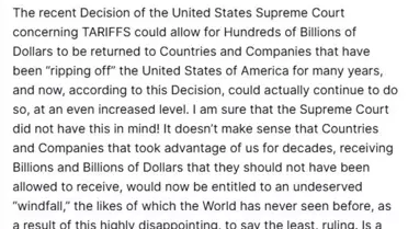 Trump'tan Yüksek Mahkeme'ye Gümrük Vergisi Tepkisi