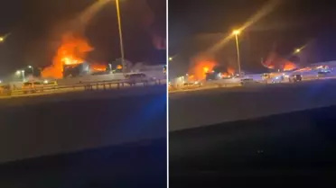 Bahreyn'deki ABD üssü alev alev yandı