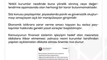 Borsa İstanbul İddialarına Resmi Yanıt