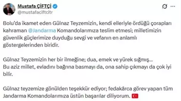 Bakan Çiftçi'den Gülnaz Teyze'ye Teşekkür
