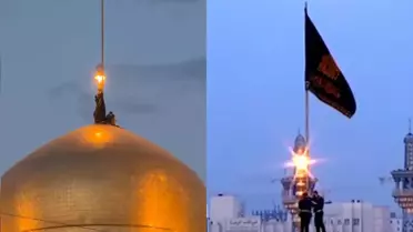 İran'da Hamaney'in ölümü sonrası İmam Rıza Türbesi'ne 'siyah sancak' çekildi