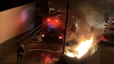 Kulu'da Park Halindeki Araçta Yangın