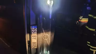 Samsun'da Takla Atan Araçta İki Yaralı