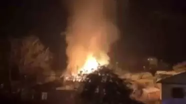 Tokat'ta alevler geceyi aydınlattı